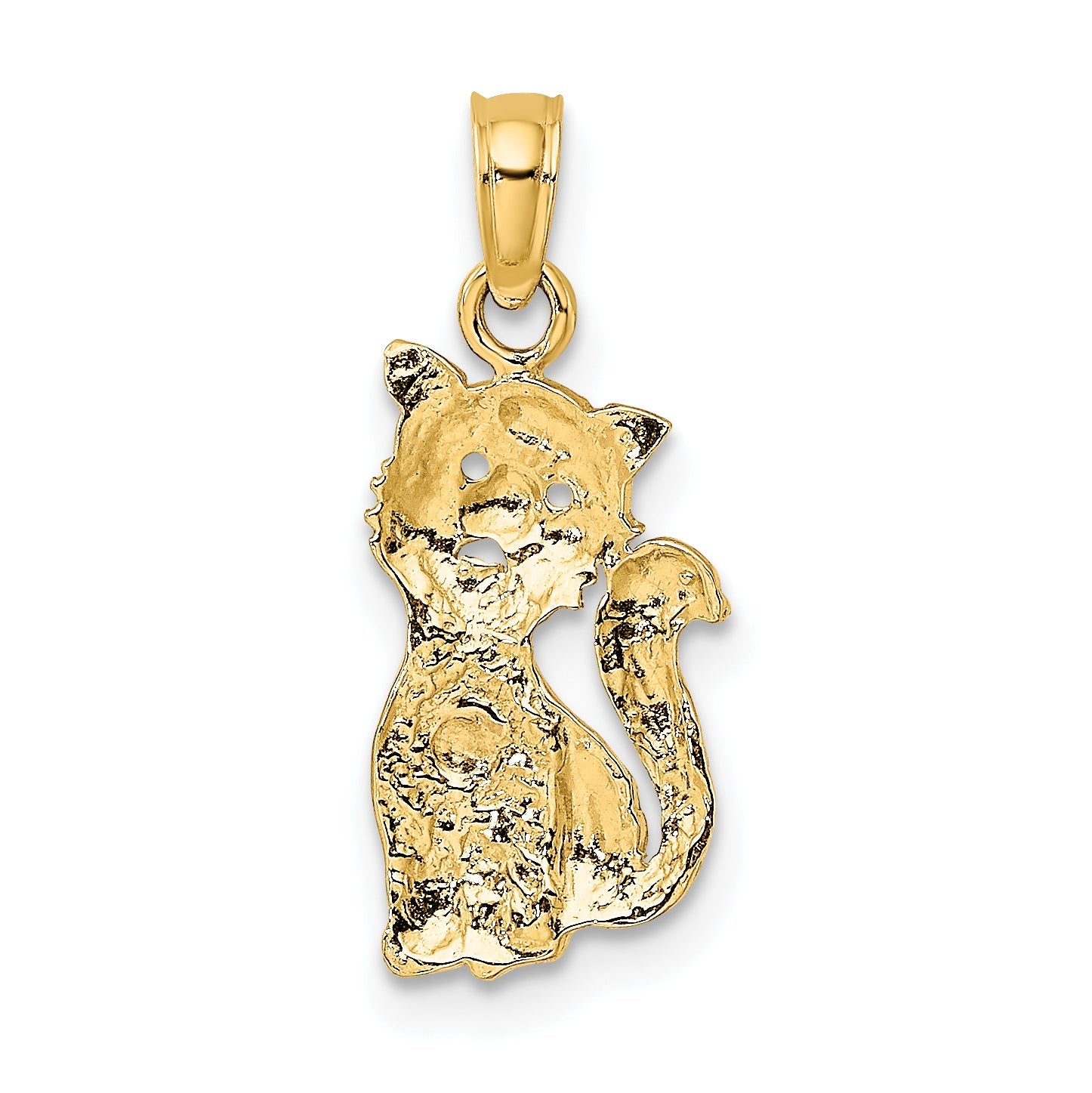 10K Two-Tone Two-Tone Cat W/ Heart Charm