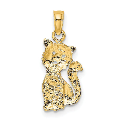 10K Two-Tone Two-Tone Cat W/ Heart Charm