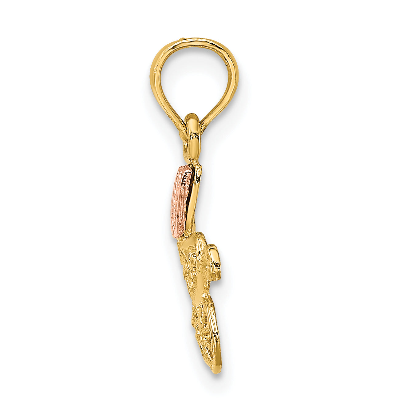 10K Two-Tone Two-Tone Baby Carriage W/ Visor Charm