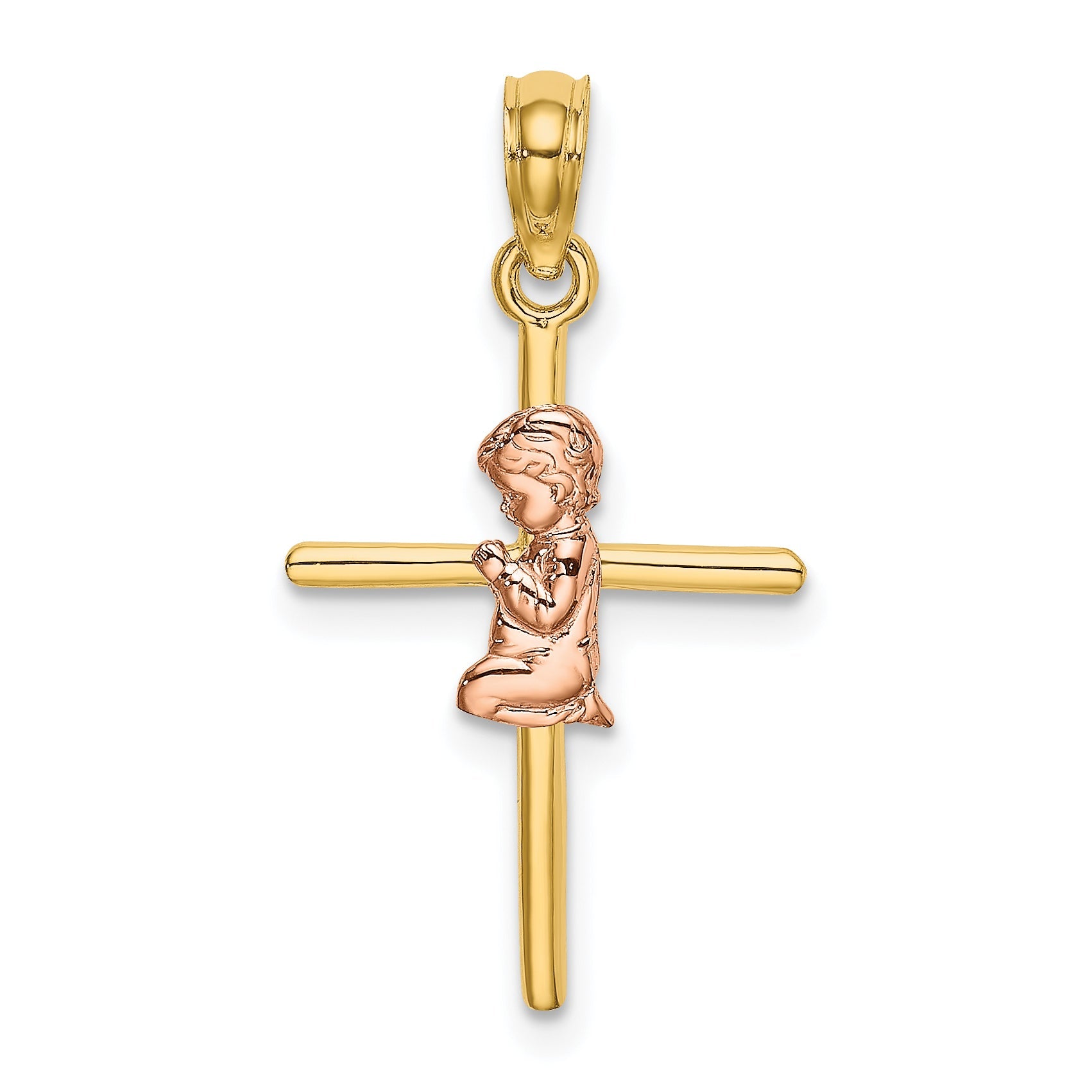 10K Two-Tone 10K Two-Tone 2-D Boy On Cross Charm