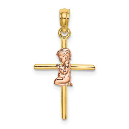 10K Two-Tone 10K Two-Tone 2-D Boy On Cross Charm