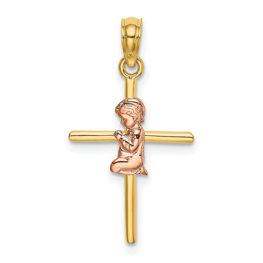10K Two-Tone 10K Two-Tone 2-D Boy On Cross Charm