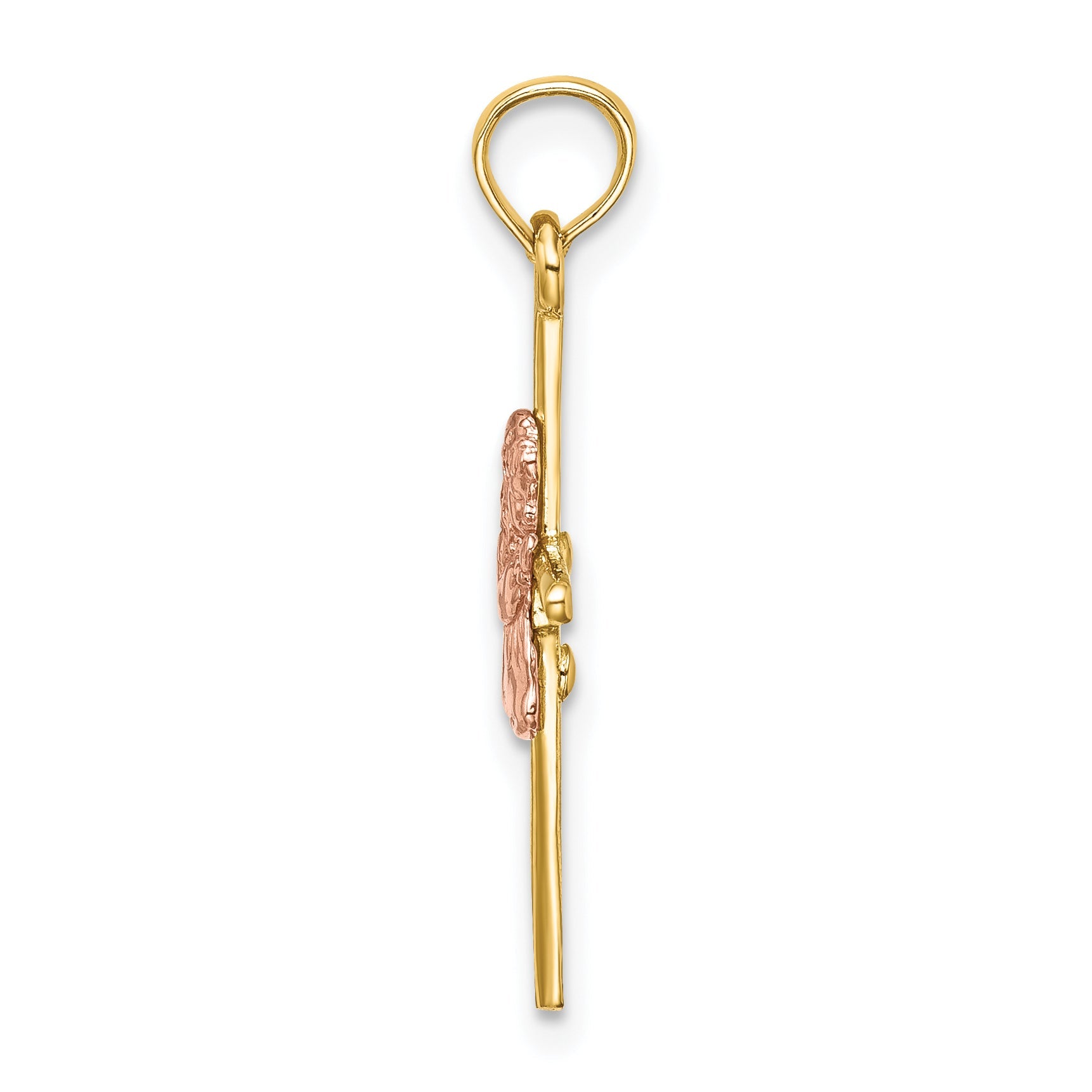10K Two-Tone 10K Two-Tone 2-D Girl On Cross Charm