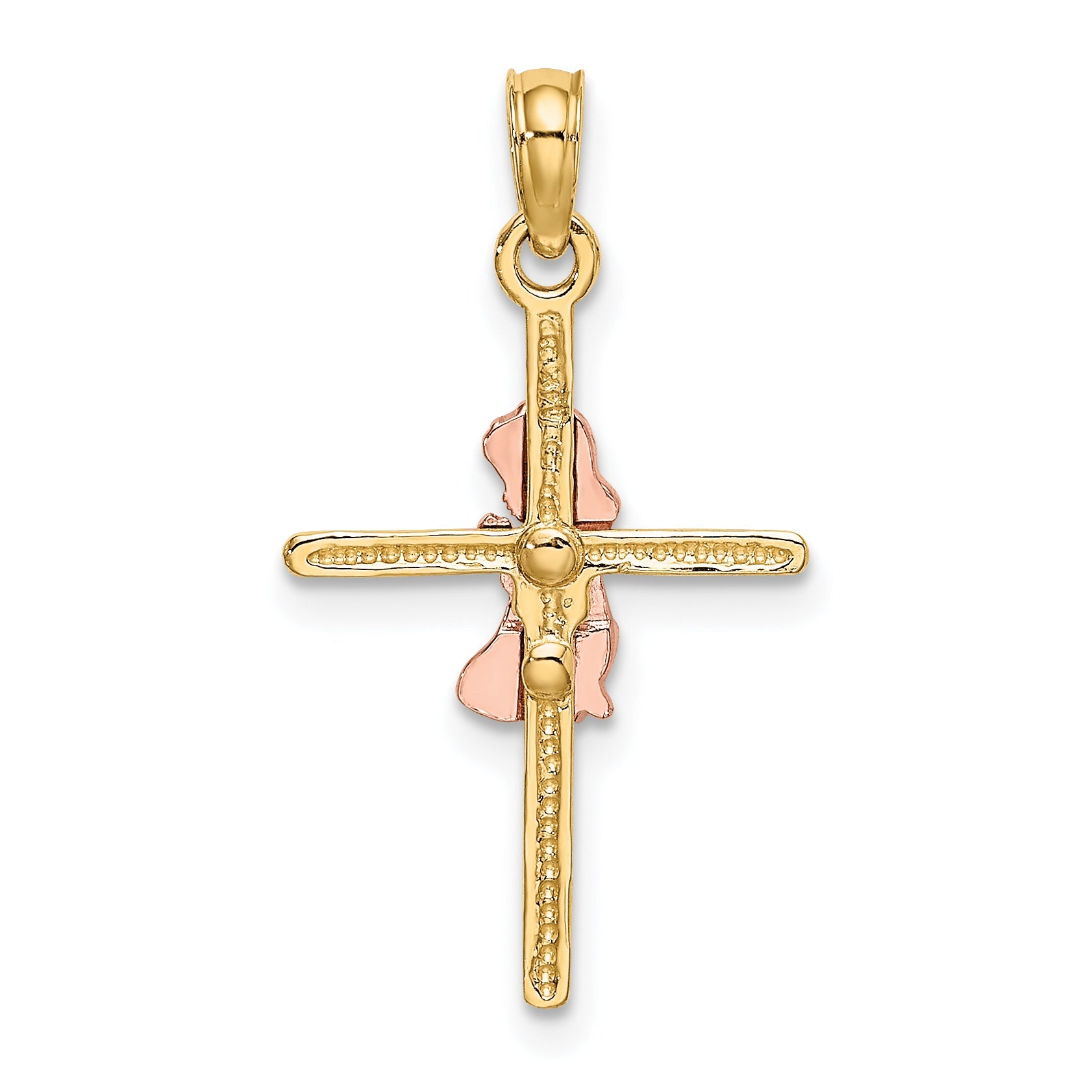 10K Two-Tone 10K Two-Tone 2-D Girl On Cross Charm