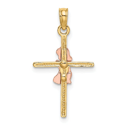 10K Two-Tone 10K Two-Tone 2-D Girl On Cross Charm