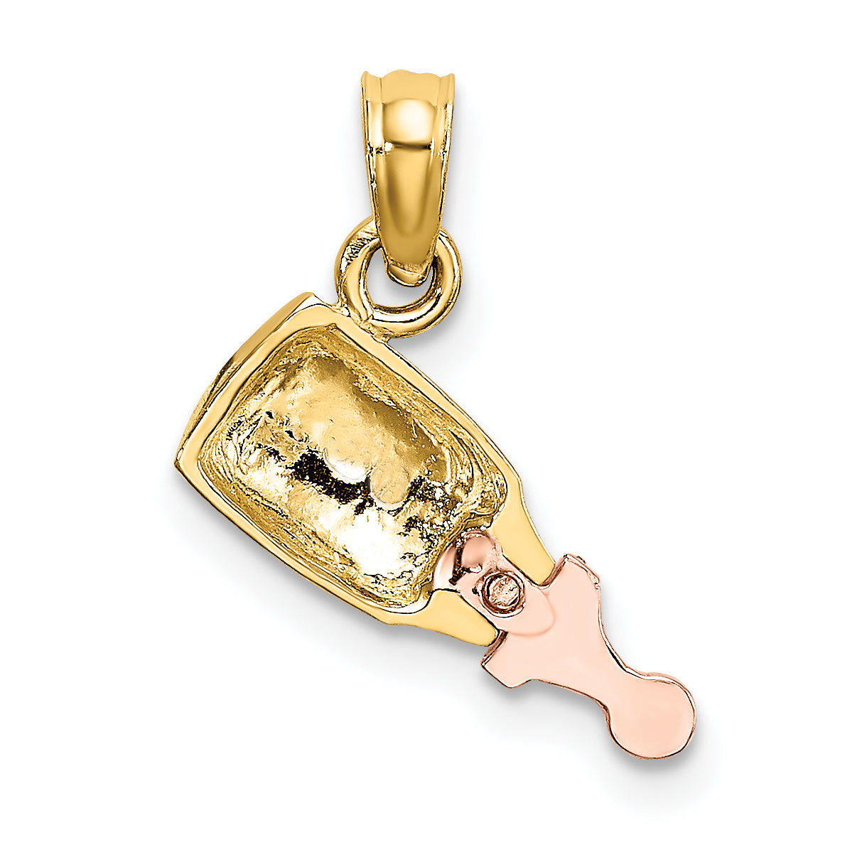 10K Two-Tone Two-Tone Baby Bottle Charm