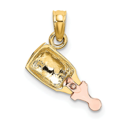 10K Two-Tone Two-Tone Baby Bottle Charm