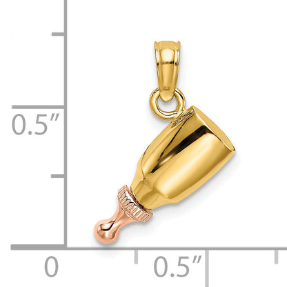 10K Two-Tone Two-Tone Baby Bottle Charm