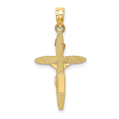 10K Yellow W/Rhodium 10K W/ Rhodium Inricrucifix Charm
