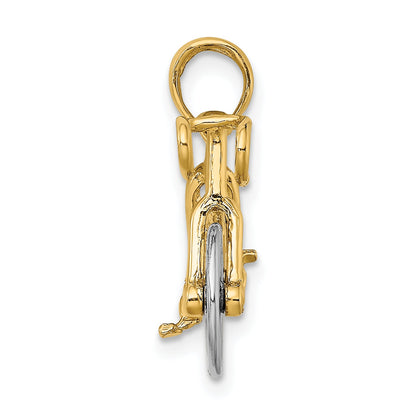 10K Yellow W/Rhodium 3-D Ten Speed Bicycle Charm