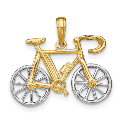 10K Yellow W/Rhodium 3-D Ten Speed Bicycle Charm