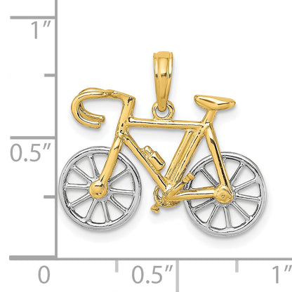 10K Yellow W/Rhodium 3-D Ten Speed Bicycle Charm