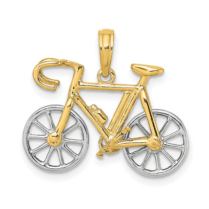 10K Yellow W/Rhodium 3-D Ten Speed Bicycle Charm