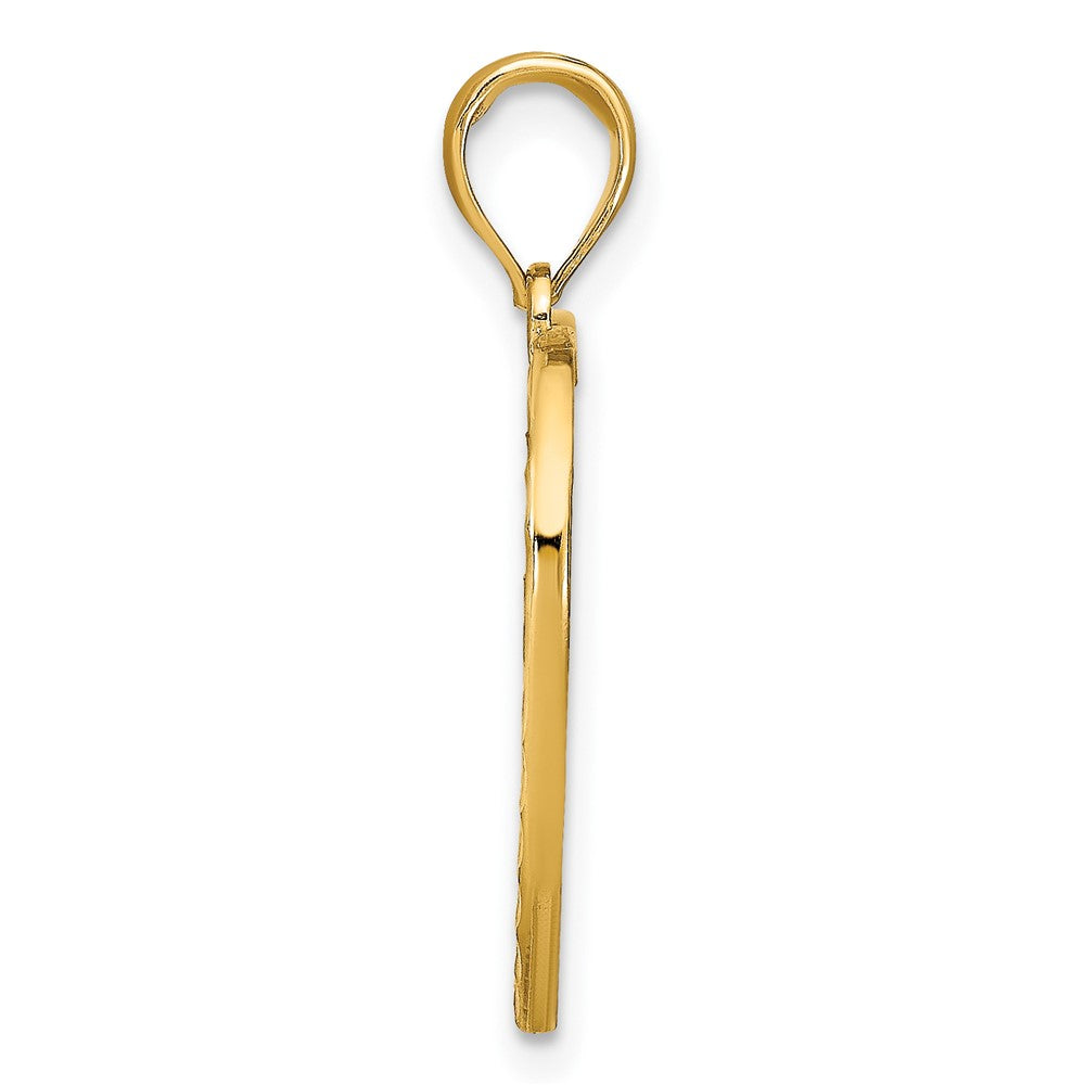 10K Yellow W/Rhodium Filigree Beaded Heart Charm