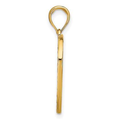 10K Yellow W/Rhodium Filigree Beaded Heart Charm