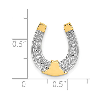 10K Yellow W/Rhodium W/ Rhodium Horseshoe Charm