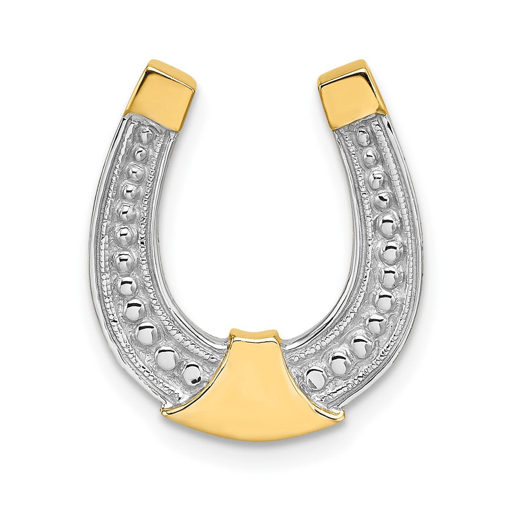 10K Yellow W/Rhodium W/ Rhodium Horseshoe Charm