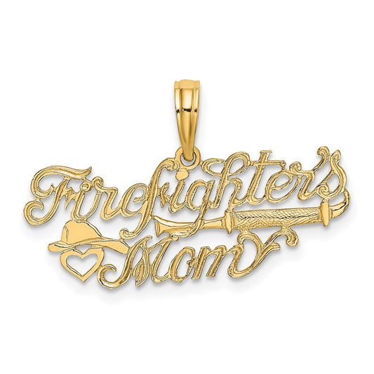 10K Yellow Gold Firefighter'S Mom Charm