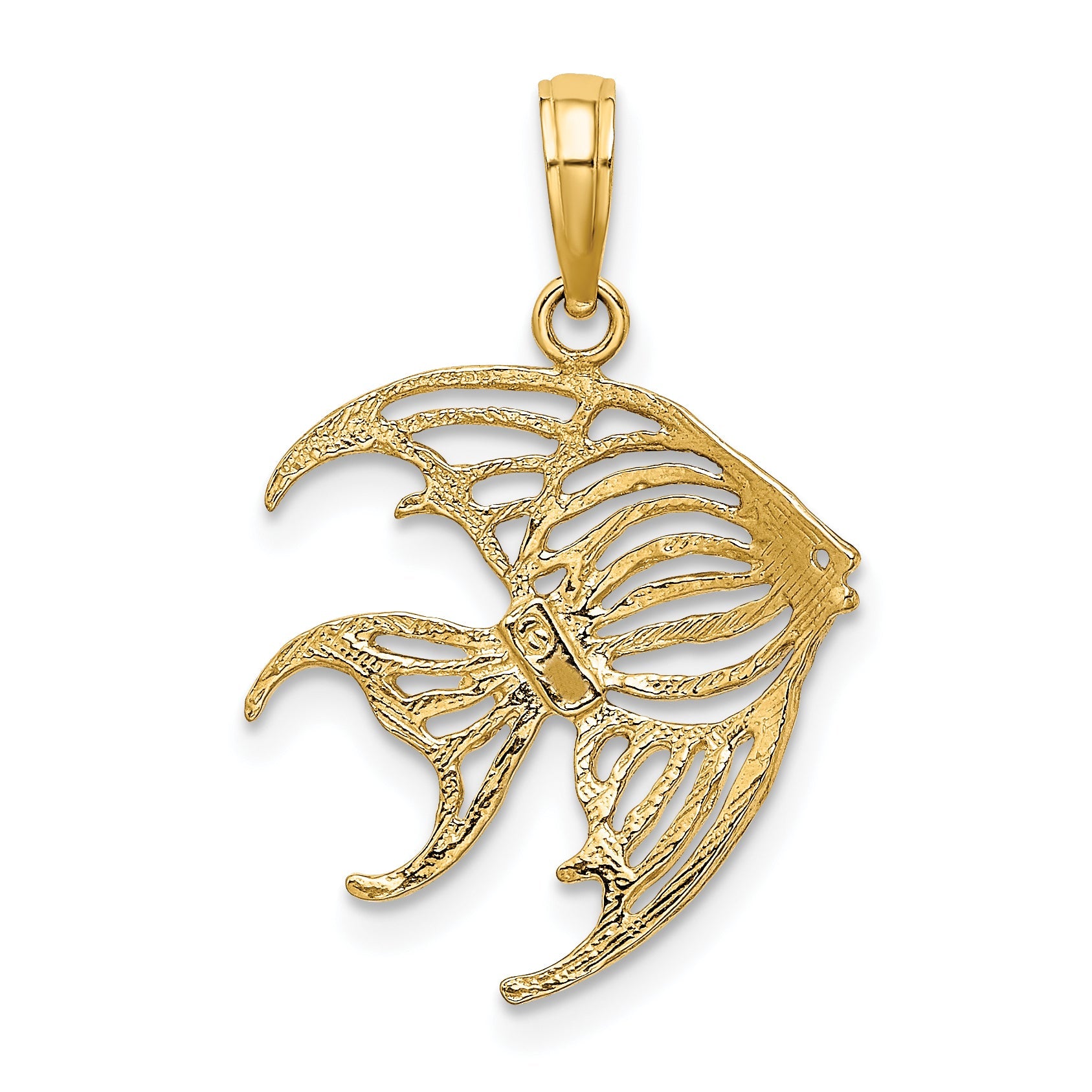 10K Yellow W/Rhodium W/ Rhodium Cut-Out Angelfish Charm