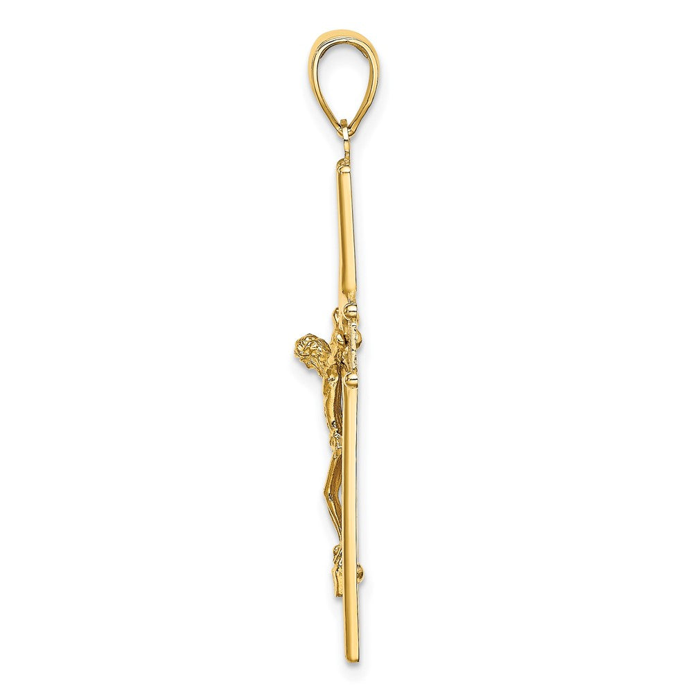 10K Yellow Gold 10K W/ Satin Finish Crucifix Charm