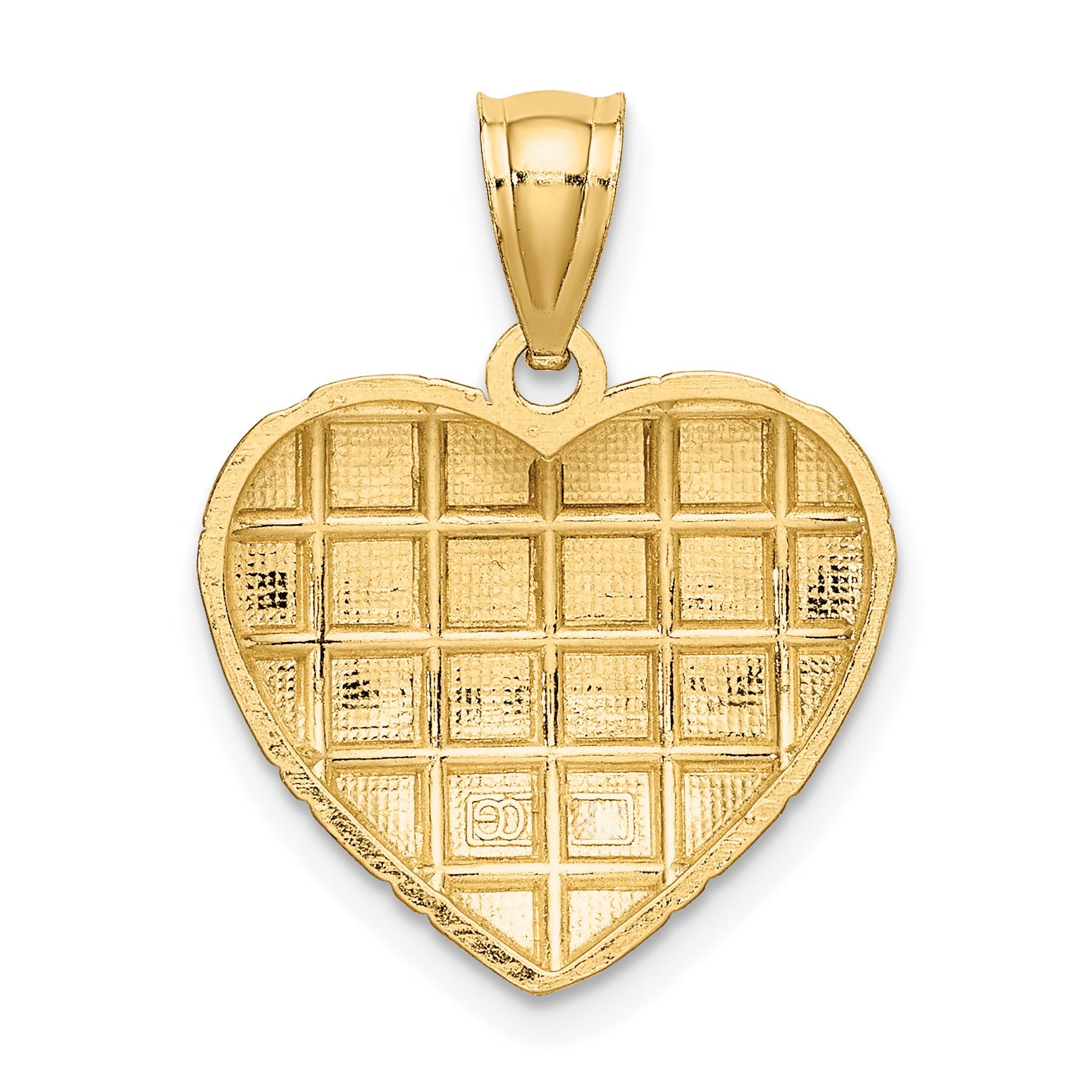 10K Yellow W/Rhodium 10K W/ Rhodium D/C Heart Charm