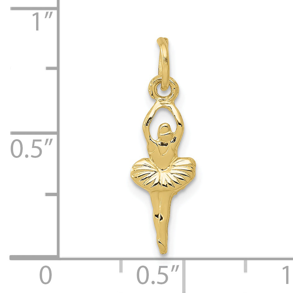 10K Yellow Gold Polished Ballerina Charm