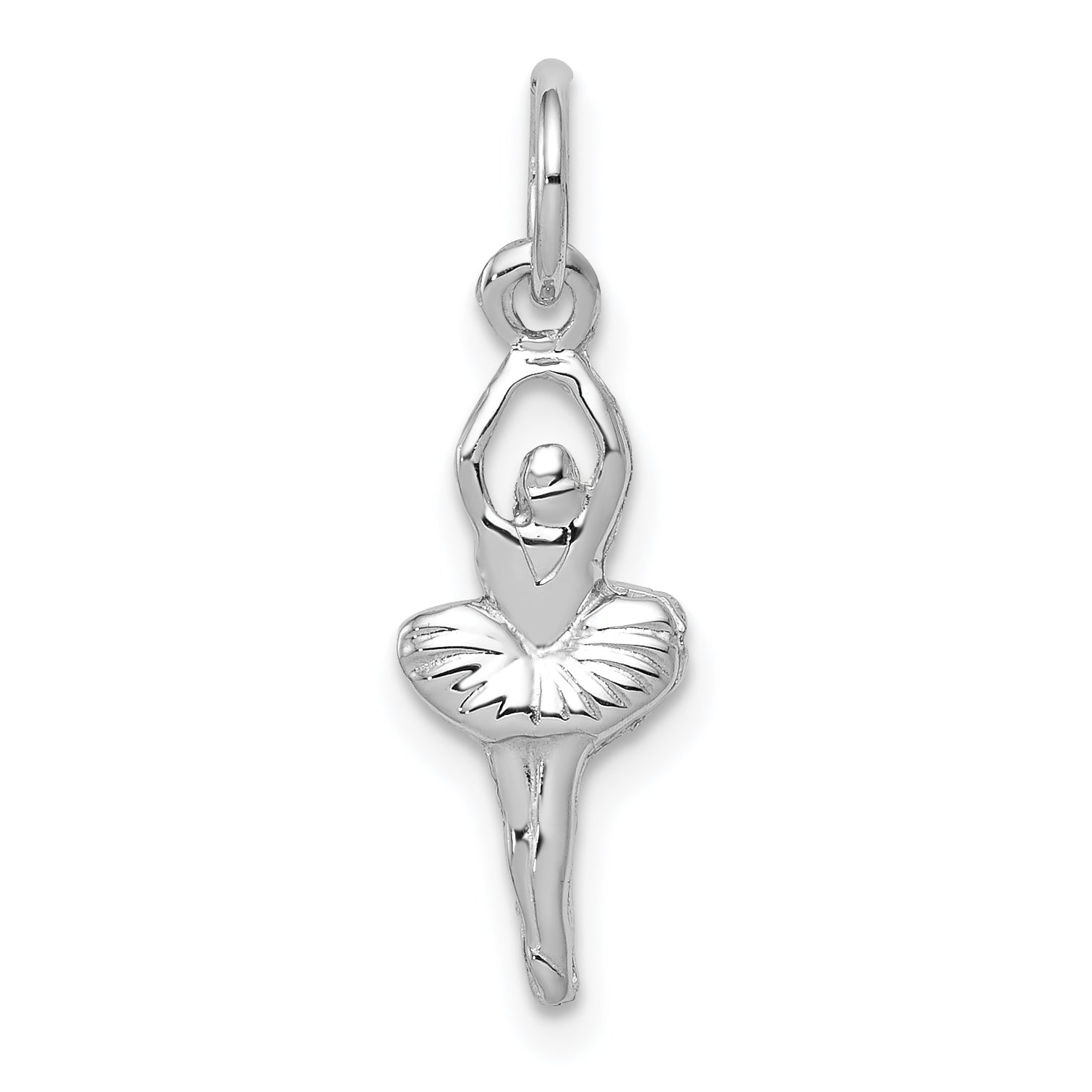10K White Gold Ballerina Charm