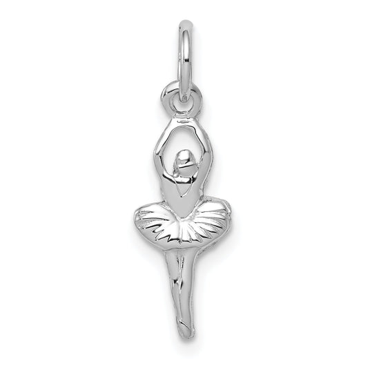 10K White Gold Ballerina Charm