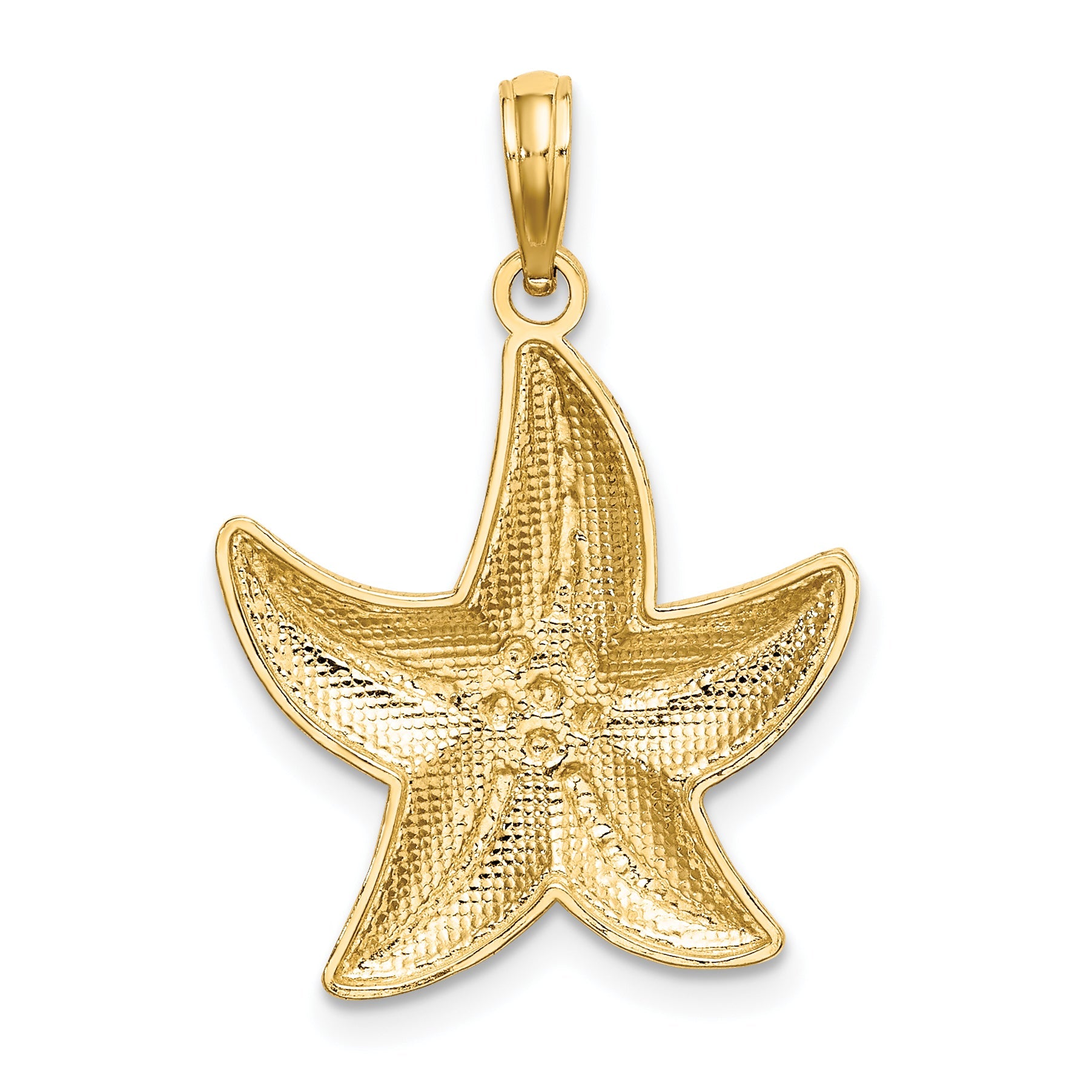 10K Yellow W/Rhodium 10K Rhodium D/C Small Starfish Charm