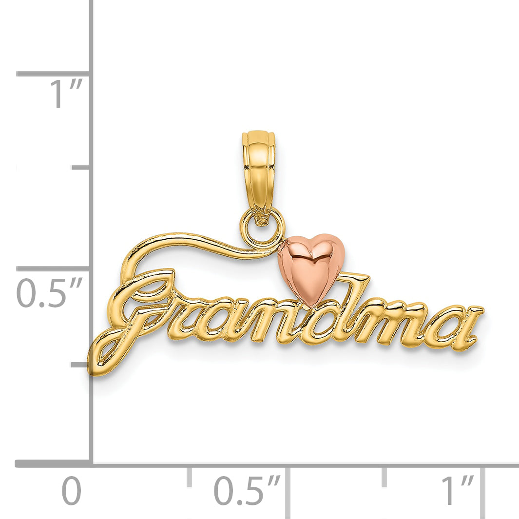 10K Two-Tone Two-Tone Grandma W/ Heart Charm