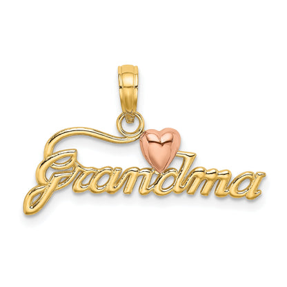 10K Two-Tone Two-Tone Grandma W/ Heart Charm