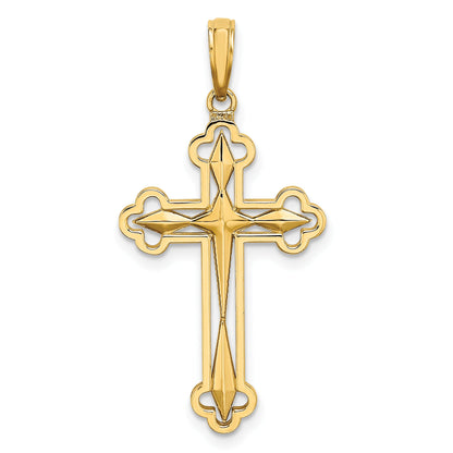 10K Yellow W/Rhodium 10K W/ Rhodium D/C Reversible Cross Charm
