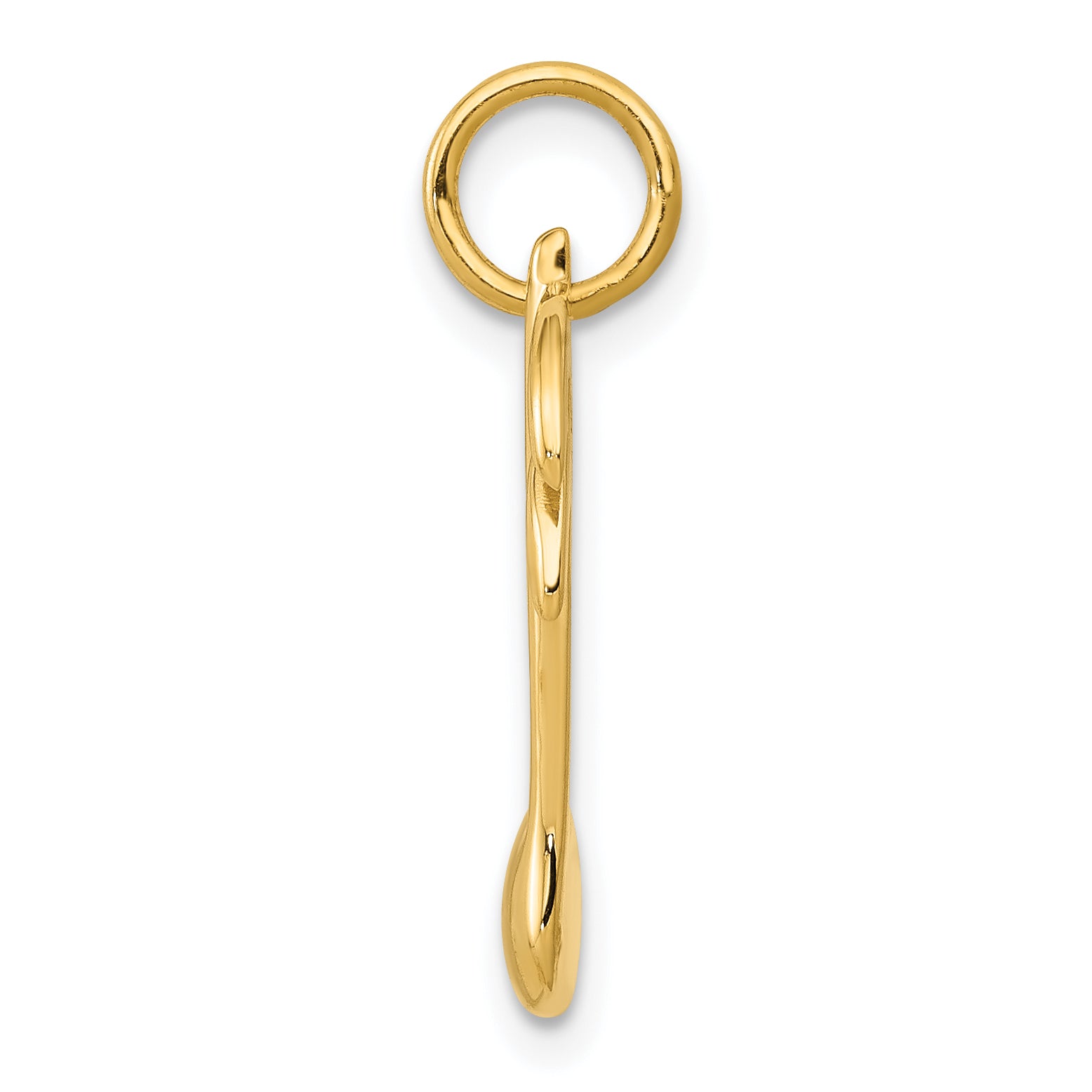 10K Yellow Gold Polished Flat-Backed Musical Note Charm