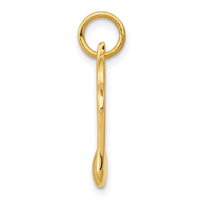 10K Yellow Gold Polished Flat-Backed Musical Note Charm