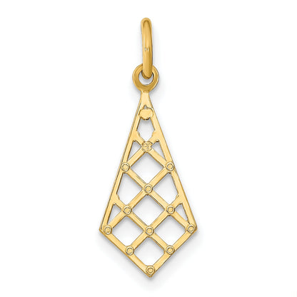 10K Yellow W/Rhodium 10K D/C Small Criss-Cross Charm