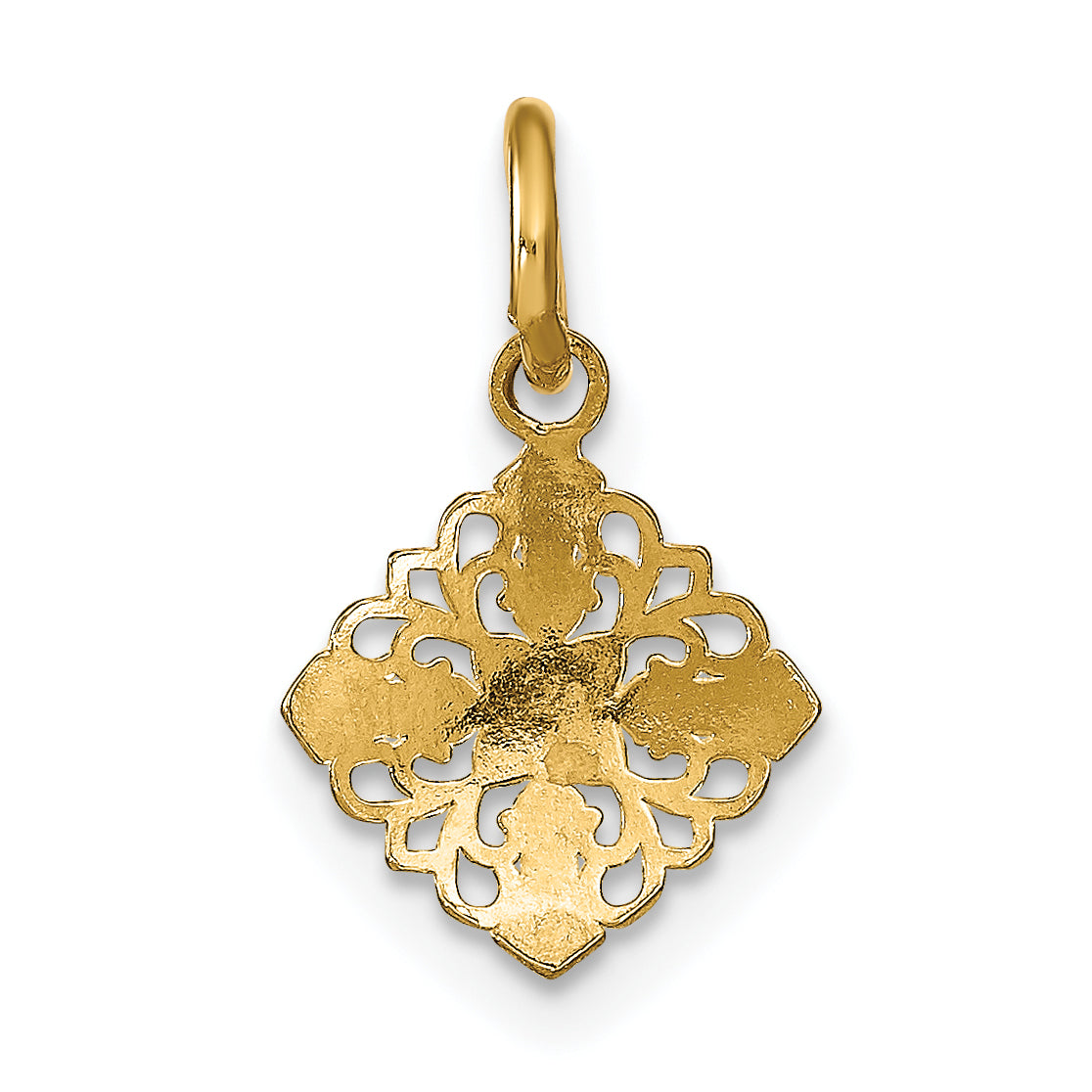 10K Yellow W/Rhodium 10K Mini Cross Medallion Charm