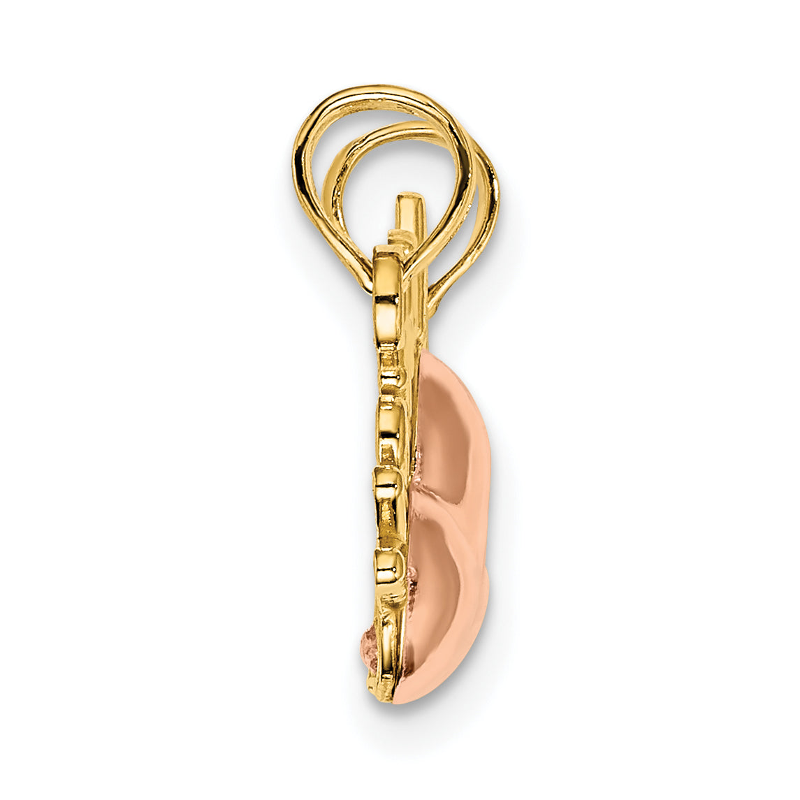 10K Two-Tone Two-Tone Mother And Daughter Break-Apart Hearts Charm