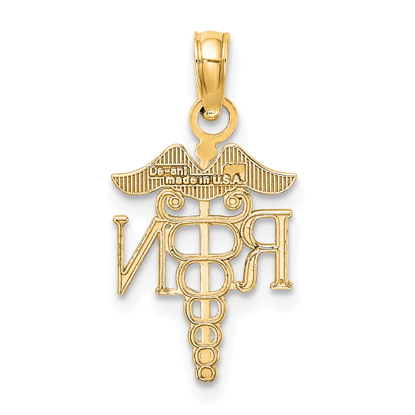 10K Yellow Gold 10K Rn Caduceus Pendant