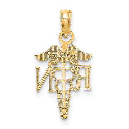 10K Yellow Gold 10K Rn Caduceus Pendant