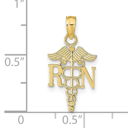 10K Yellow Gold 10K Rn Caduceus Pendant