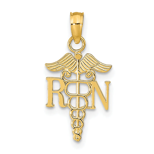 10K Yellow Gold 10K Rn Caduceus Pendant
