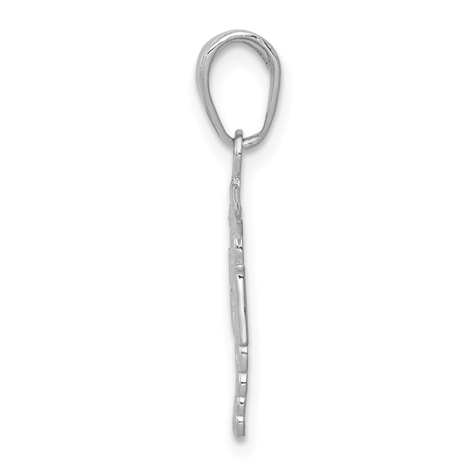 10K White Gold 10K Rn Caduceus Pendant