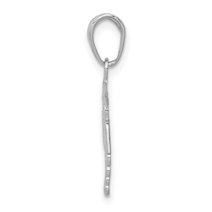 10K White Gold 10K Rn Caduceus Pendant