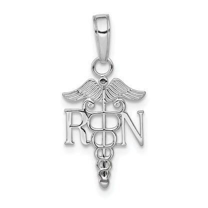 10K White Gold 10K Rn Caduceus Pendant