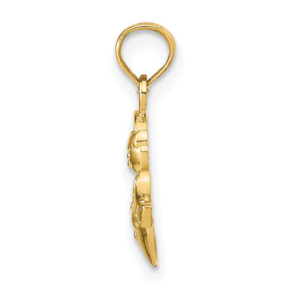 10K Yellow Gold Snowman Pendant