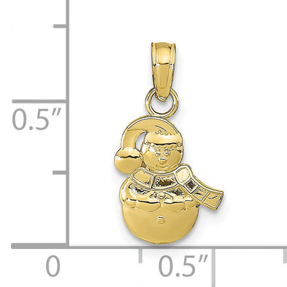 10K Yellow Gold Snowman Pendant