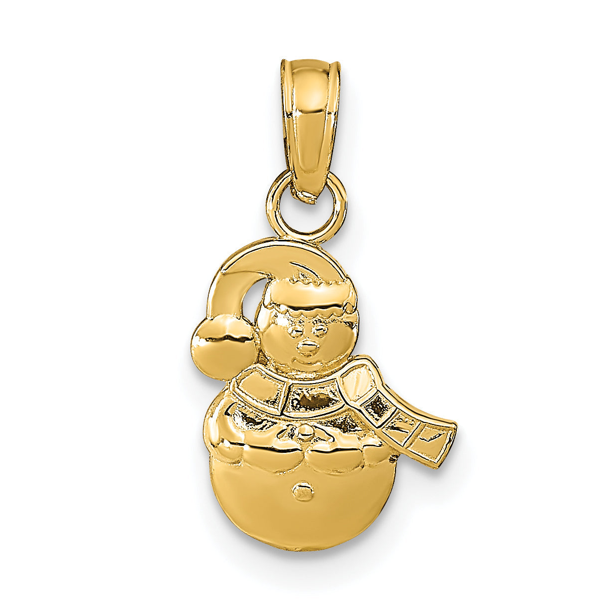 10K Yellow Gold Snowman Pendant