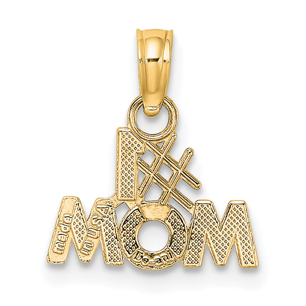 10K Yellow Gold 10K Polished #1 Mom Pendant