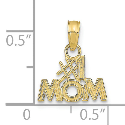 10K Yellow Gold 10K Polished #1 Mom Pendant