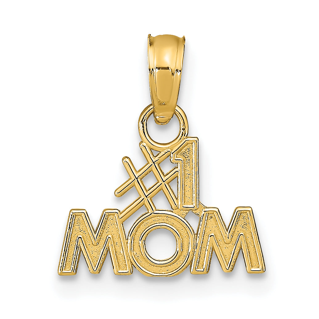 10K Yellow Gold 10K Polished #1 Mom Pendant